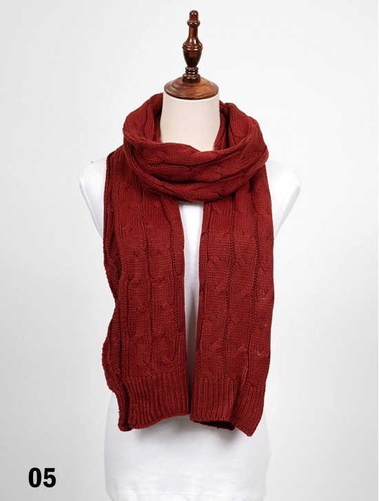 Long Rib Knitted Scarf